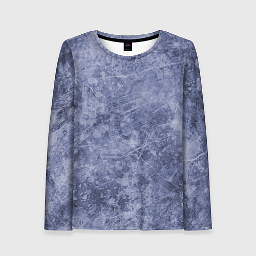 Женский лонгслив Абстракция - синий лёд / 3D-принт – фото 1