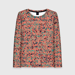 Женский лонгслив Розово-бирюзовый абстрактный