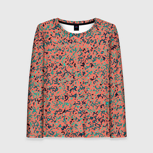 Женский лонгслив Розово-бирюзовый абстрактный / 3D-принт – фото 1