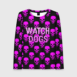 Лонгслив женский Watch dogs neon skull, цвет: 3D-принт