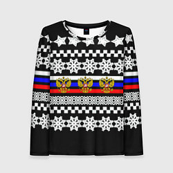 Женский лонгслив Rusiia winter pattern