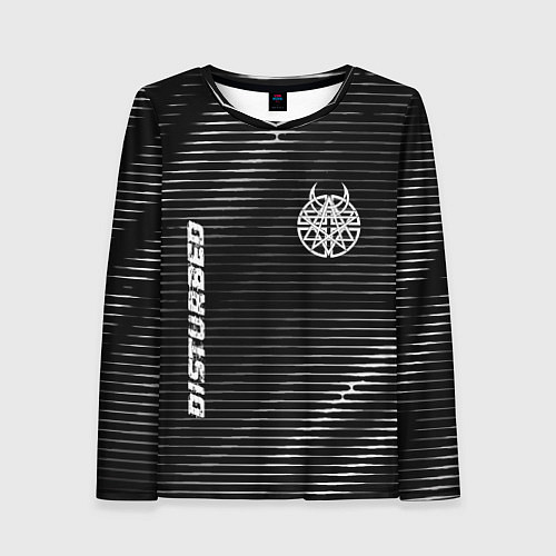 Женский лонгслив Disturbed metal rock lines / 3D-принт – фото 1