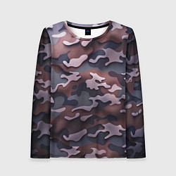 Женский лонгслив Камуфляж-грязь