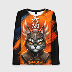 Лонгслив женский Cat samurai, цвет: 3D-принт