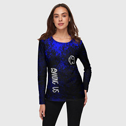 Лонгслив женский Among us краски синий, цвет: 3D-принт — фото 2