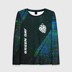 Лонгслив женский Green Day glitch blue, цвет: 3D-принт