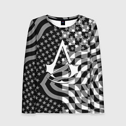 Лонгслив женский Assassins Creed logo game usa, цвет: 3D-принт