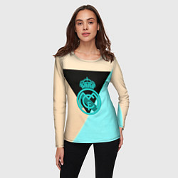 Лонгслив женский Реал мадрид спорт геометрия, цвет: 3D-принт — фото 2