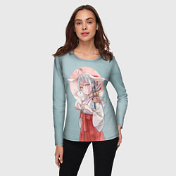 Лонгслив женский Аля иногда кокетничает со мной по-русски - Алиса, цвет: 3D-принт — фото 2