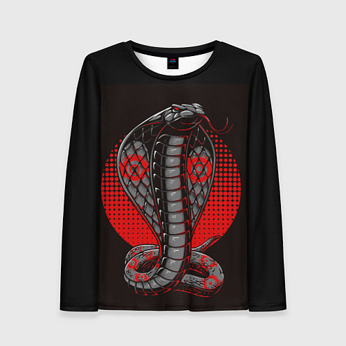 Женский лонгслив Королевская кобра в ретро стиле / 3D-принт – фото 1