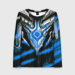 Лонгслив женский Абстрактная синяя руна, цвет: 3D-принт