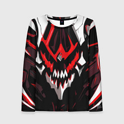Женский лонгслив Абстрактное красное лицо монстра