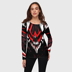 Лонгслив женский Абстрактное красное лицо монстра, цвет: 3D-принт — фото 2