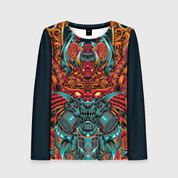 Лонгслив женский Киборг самурай, цвет: 3D-принт