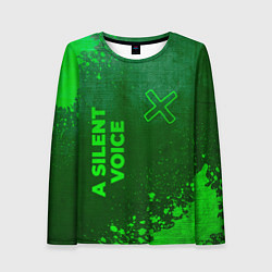 Женский лонгслив A Silent Voice - green gradient вертикально