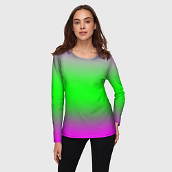 Лонгслив женский Градиент текстура, цвет: 3D-принт — фото 2