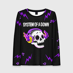 Женский лонгслив System of a Down неоновый череп