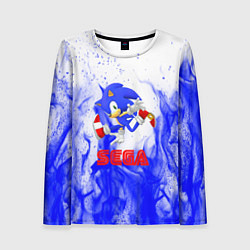 Лонгслив женский Sonic flame blue, цвет: 3D-принт
