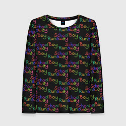 Лонгслив женский Logo - Schoolboy Runaway pattern, цвет: 3D-принт