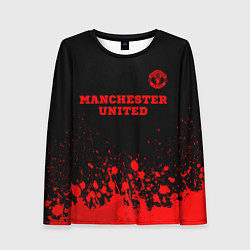 Лонгслив женский Manchester United - red gradient посередине, цвет: 3D-принт