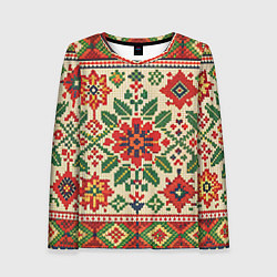 Женский лонгслив Славянский узор и орнамент