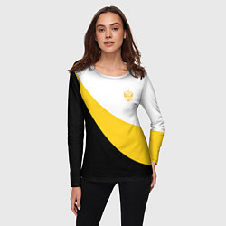 Лонгслив женский Сокрушу пред ним врагов его малый желтый герб Нико, цвет: 3D-принт — фото 2