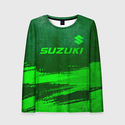 Женский лонгслив Suzuki - green gradient посередине