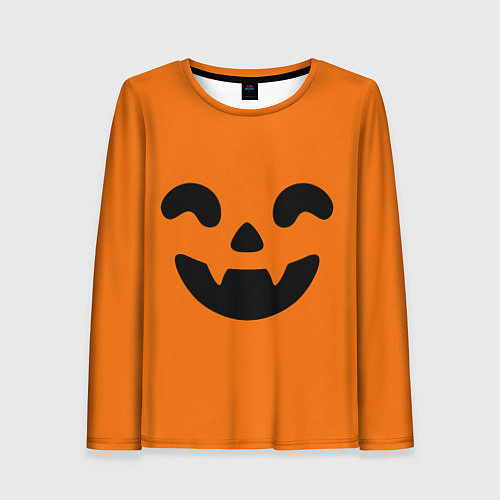 Женский лонгслив Весёлая тыква верх / 3D-принт – фото 1