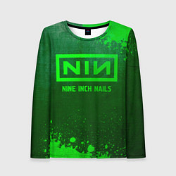 Женский лонгслив Nine Inch Nails - green gradient