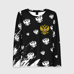 Женский лонгслив Герб РФ паттерн