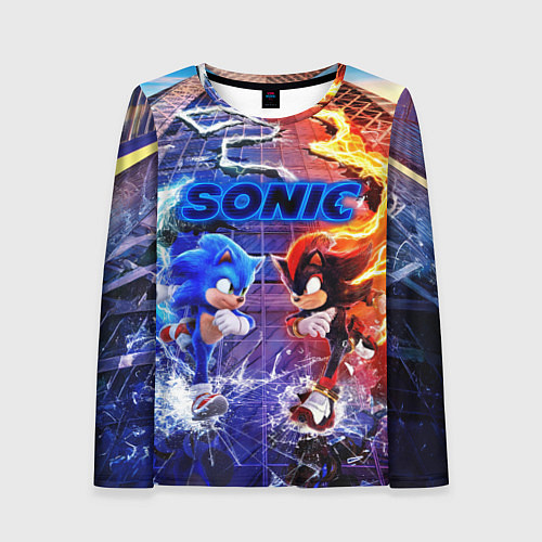 Женский лонгслив Соник и Шэдоу ёжики / 3D-принт – фото 1