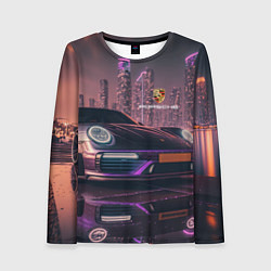 Лонгслив женский Porshe neon city, цвет: 3D-принт