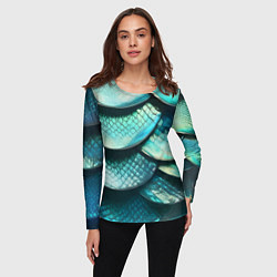 Лонгслив женский Чешуя крупной рыбы, цвет: 3D-принт — фото 2