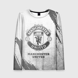 Лонгслив женский Manchester United - white gradient, цвет: 3D-принт