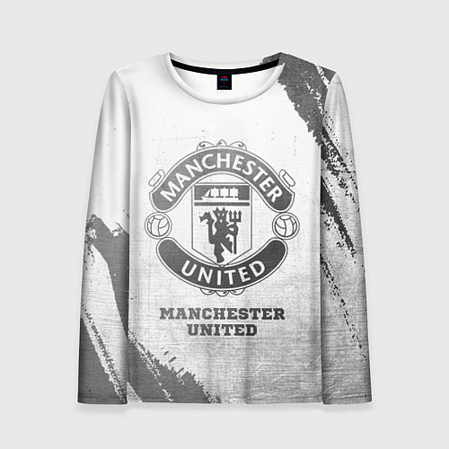 Женский лонгслив Manchester United - white gradient / 3D-принт – фото 1