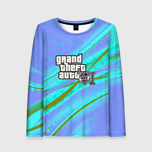 Женский лонгслив GTA 6 неоновые соты геометрия / 3D-принт – фото 1