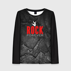 Лонгслив женский Rock forever on black, цвет: 3D-принт