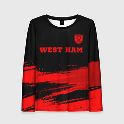 Женский лонгслив West Ham - red gradient посередине