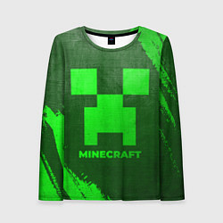 Женский лонгслив Minecraft - green gradient