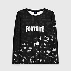 Лонгслив женский Fortnite pattern black, цвет: 3D-принт