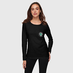 Лонгслив женский Skoda logo auto, цвет: 3D-принт — фото 2