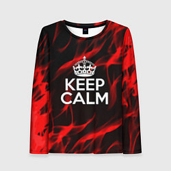 Женский лонгслив Keep calm flame red