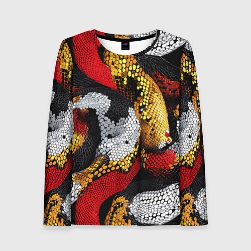 Женский лонгслив Яркий змеиный паттерн / 3D-принт – фото 1