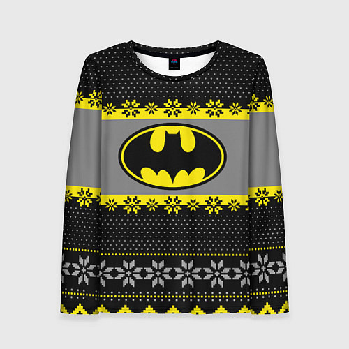 Женский лонгслив Бэтмен новогодний / 3D-принт – фото 1