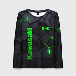 Лонгслив женский Kawasaki - плиты с эффектом свечения, цвет: 3D-принт