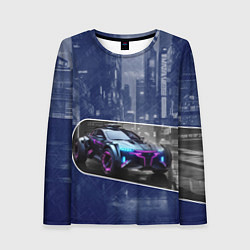 Женский лонгслив Футуристичный автомобиль