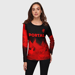 Лонгслив женский Portal - red gradient посередине, цвет: 3D-принт — фото 2