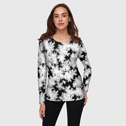 Лонгслив женский Снежинки на стекле, цвет: 3D-принт — фото 2