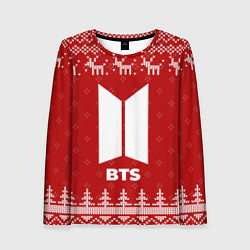 Женский лонгслив Новогодний BTS с оленями