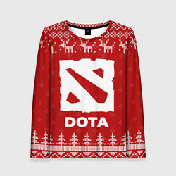 Женский лонгслив Новогодний Dota с оленями